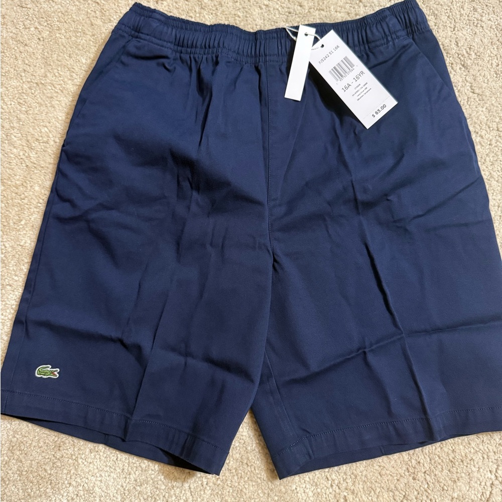 Lacoste Blue Athletic Shorts with Elastic Waistband
